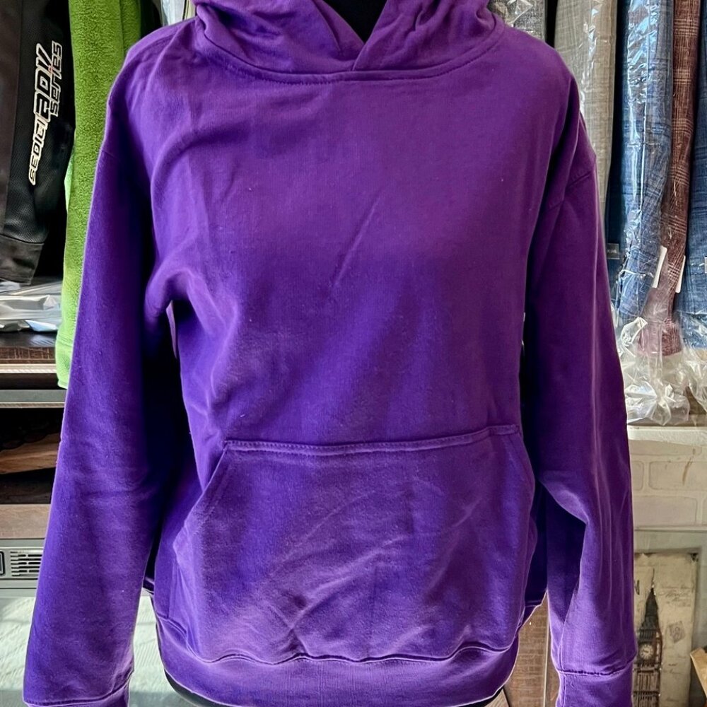 Marky G Apparel Purple Kangaroo Pockets Cotton/Poly Hoodie Size Youth Large NWT